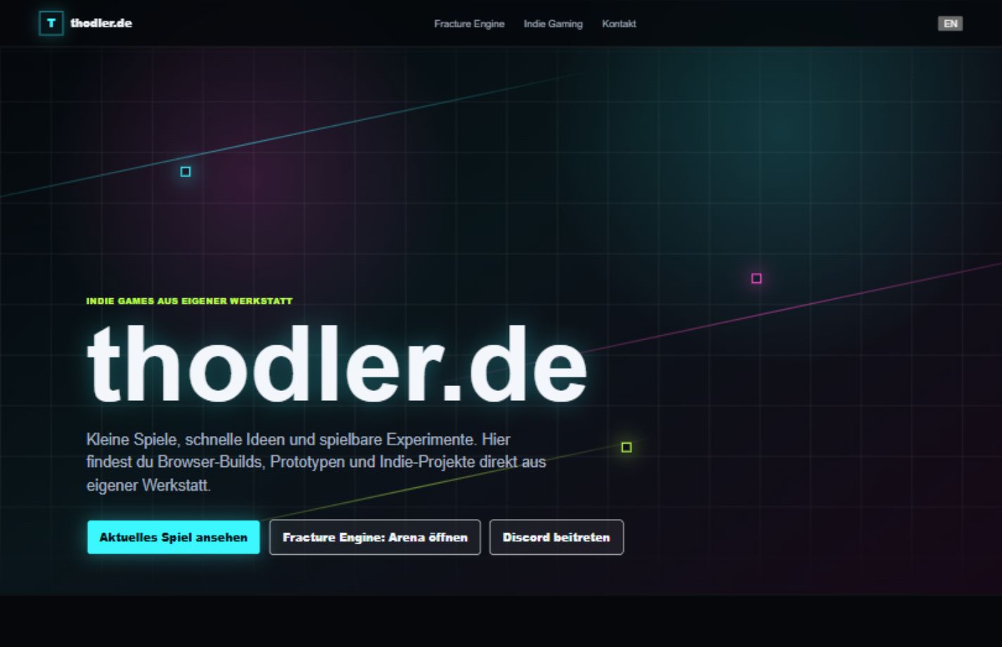 Screenshot der Website Thodler